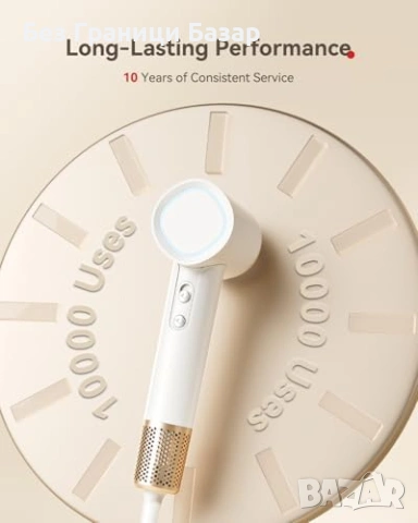 Нов Професионален йонен сешоар 500 млн йони, бързо сушене коса, 348 гр, снимка 8 - Сешоари - 53072460