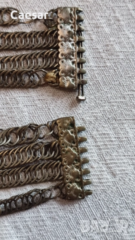 Комплект възрожденски верижни сребърни гривни, снимка 7 - Антикварни и старинни предмети - 52084563