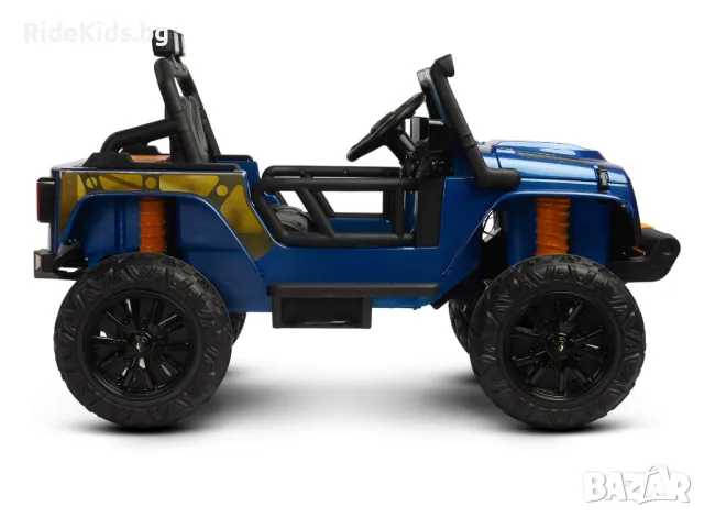 Офроуд акумулаторен автомобил RINGO – 4x4, до 100 кг, с дистанционно и LED, Син, снимка 7 - Детски велосипеди, триколки и коли - 49971650