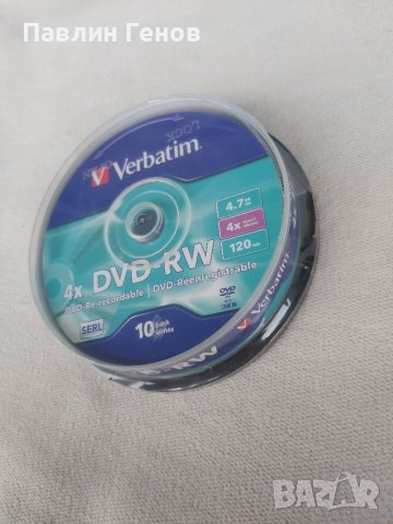 Verbatim DVD-RW, презаписваем, 4.7 GB, 4x, 10 броя в шпиндел, снимка 5 - Други - 40263616