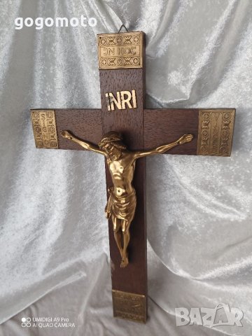 Стар кръст разпятие Христово,голям,тежък кръст от божи гроб,донесен преди 50,Исус Христос, снимка 3 - Антикварни и старинни предмети - 35564520