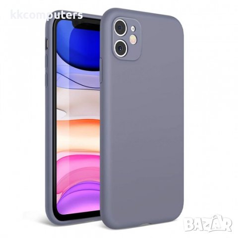 Силиконов кейс Silicone Soft Cover, За iPhone 11 (6.1), Сивосин