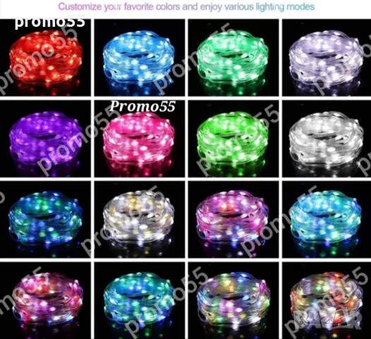 Коледни Лампички за Елха и Декорация 10м. с Дистанционно, Блутут, RGB, снимка 13 - Други - 48352654