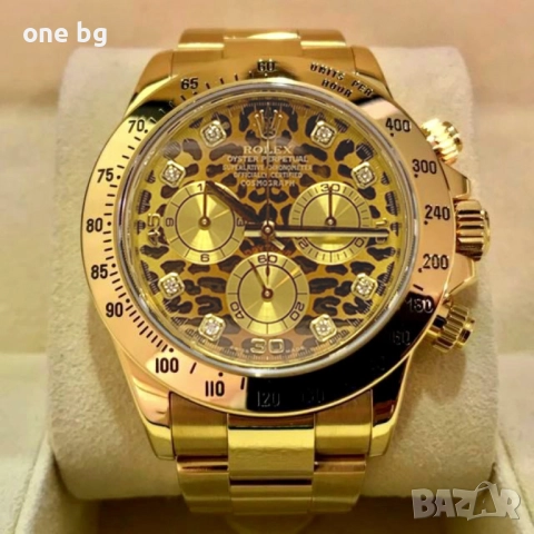Rolex Daytona Gold Leopard 18 K Gold , снимка 2 - Луксозни - 52058550