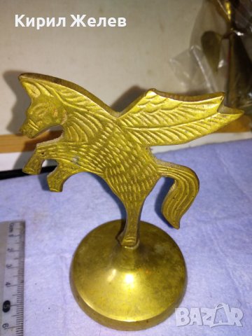 ЕФЕКТНО БРОНЗОВО КОНЧЕ ПЕГАС - НАСТОЛНА ДЕКОРАТИВНА СТАТУЕТКА РЪЧНО ОРНАМЕНТИРАНА 42693, снимка 8 - Статуетки - 43827906