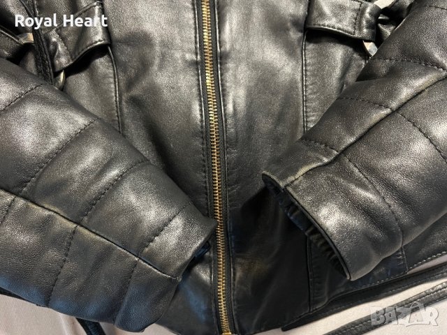 Кожено яке с естествен пух | (S) , снимка 10 - Якета - 43818177