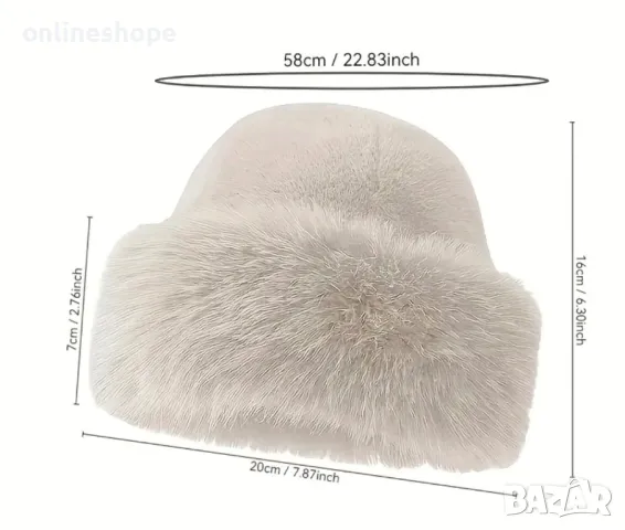 Дамска пухкава топла зимна шапка, снимка 2 - Шапки - 48823349