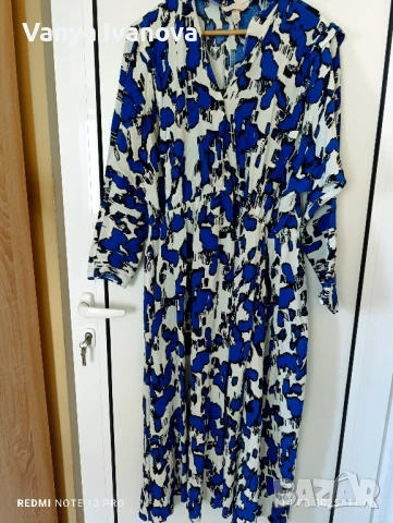 H&M рокля в бяло синьо и черно ХЛ размер 