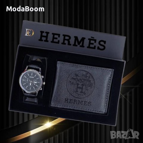 💥Hermes страхотни мъжки подаръчни комплекти - часовник и портмоне💥, снимка 2 - Луксозни - 43375212