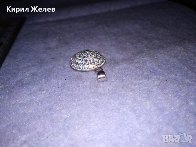 ИЗИСКАН СРЕБЪРЕН МЕДАЛЬОН СРЕБРО 925 с БЯЛ ЕМАЙЛ и КРИСТАЛЧЕТА 36407, снимка 11 - Колиета, медальони, синджири - 39547791