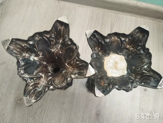 Комплект посребрени свещници арт нуво, снимка 6 - Други ценни предмети - 47736017