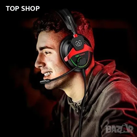 Tatybo Слушалки за PC/PS5/Xbox, RGB, Ултра-Ясен Микрофон, снимка 7 - Слушалки и портативни колонки - 49444332