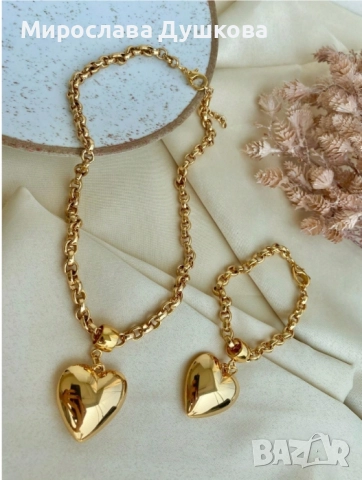 дамски комплект от медицинска стомана не променя цвета си, снимка 2 - Колиета, медальони, синджири - 52850232