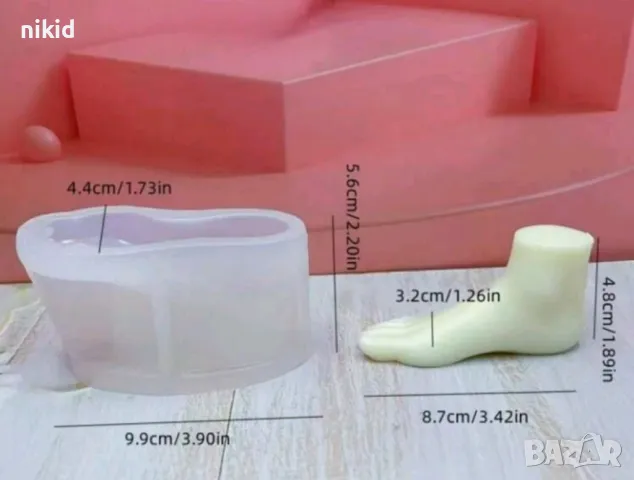 3D Крак стъполо ходило силиконов молд форма фондан шоколад гипс смола свещ декор, снимка 2 - Форми - 48716223