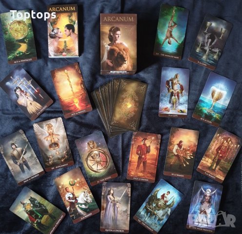 Много красиви 78 Таро карти: Arcanum Tarot & Thelema Tarot, снимка 13 - Карти за игра - 33678109