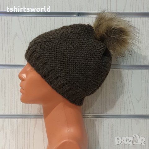 Нова зимна дамска шапка СилвърСтар с подплата плюш в кафяв цвят, снимка 3 - Шапки - 35510329