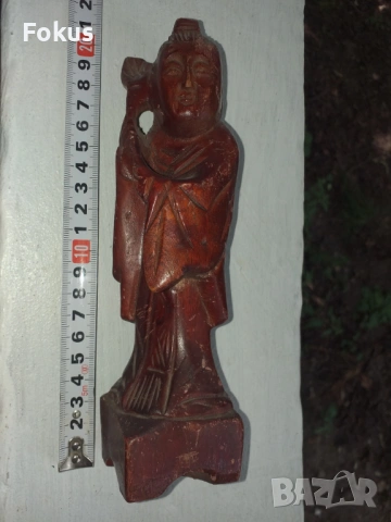 СТАРА ДЪРВЕНА СТАТУЕТКА ФИГУРА СКЛУПТУРА ПЛАСТИКА РЕЗБА АЗИЯ, снимка 2 - Антикварни и старинни предмети - 53519871
