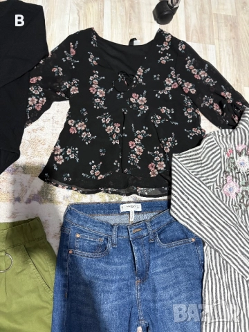 Комплект дънки + панталони + блузи размер S, снимка 2 - Комплекти - 52586631
