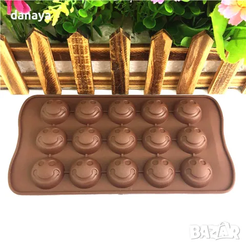 5844 Силиконова форма за бонбони Усмивки, снимка 2 - Форми - 49730324