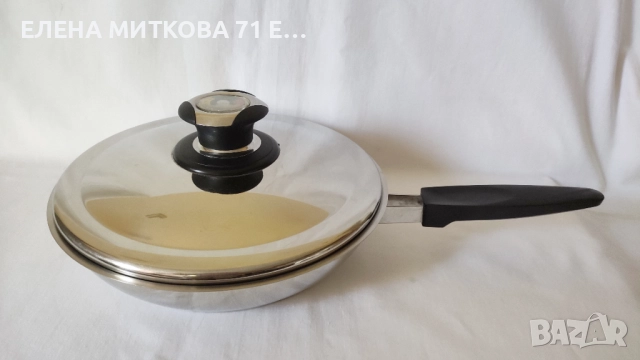 АМС масивен тиган от неръждаема стомана с термо капак, снимка 2 - Съдове за готвене - 51660595