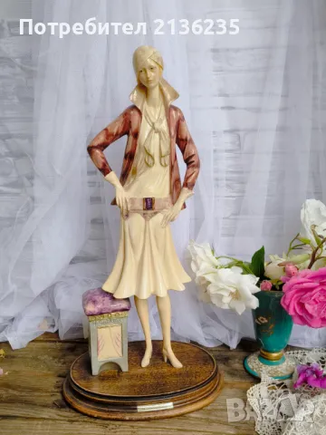 Фигура Santini – 48 см, Италия, арт деко, снимка 10 - Антикварни и старинни предмети - 50425125