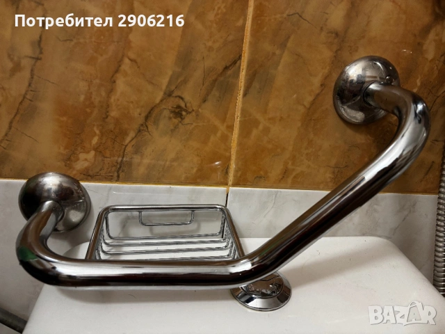 Чисто нова ъглова поставка за баня с дръжка – хром, снимка 2 - Други - 53598758