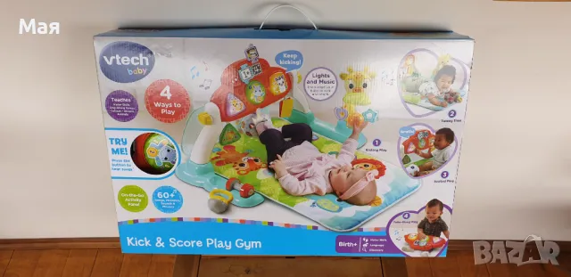 Бебешка активна гимнастика Vtech Kick & Score Play Gym - музикална, снимка 6 - Музикални играчки - 48497371