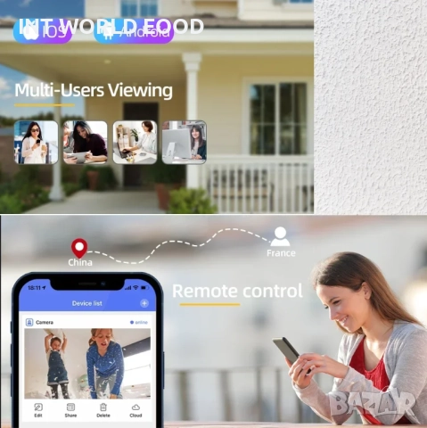 Tuya 5MP WiFi IP HD PTZ Камера с AI детекция на движение Двупосочно аудио Видеонаблюдение , снимка 10 - IP камери - 52063750