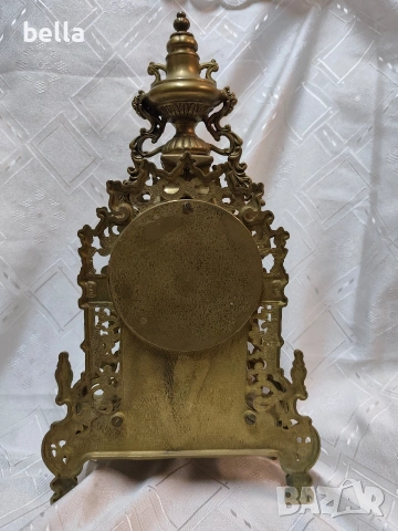 Масивен немски брoнзов  настолен часовник Рококо стил (West Germany), снимка 8 - Антикварни и старинни предмети - 53220725