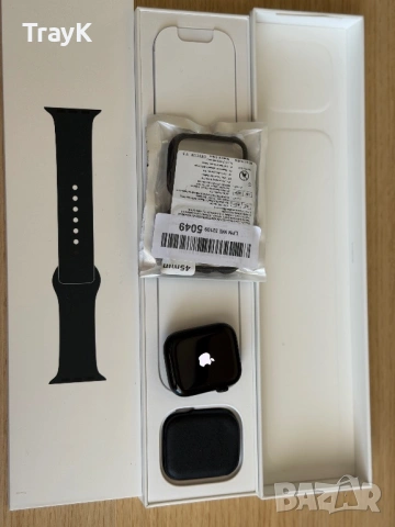 Apple Watch Series 7 45mm c неотваряна каишка + подарьк, снимка 5 - Смарт гривни - 53255356