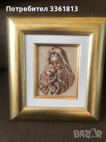 Продавам икона "Дева Мария" гоблен , снимка 4 - Икони - 36881775