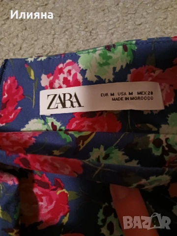 Нова пола на Zara с панделка и рози, снимка 2 - Поли - 53131455