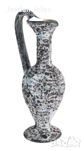 Лава ваза/кана, Франция – Marius Giuge, Vallauris, 1960-1970г., снимка 5 - Вази - 50558813