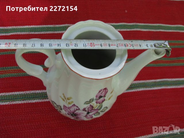 Порцеланов чайник, снимка 4 - Антикварни и старинни предмети - 35281755