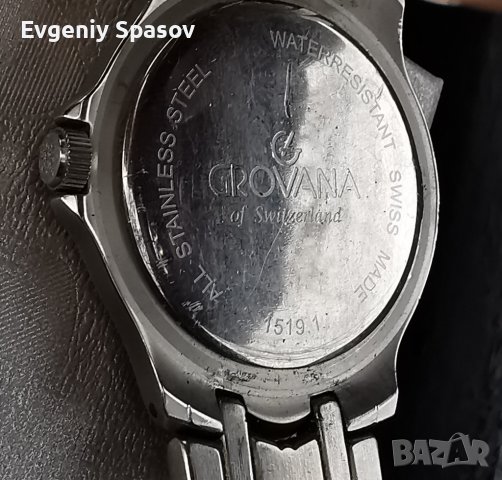 Швейцарски мъжки кварцов часовник GROVANA неръждаема стомана, водоустойчив., снимка 4 - Мъжки - 44035095