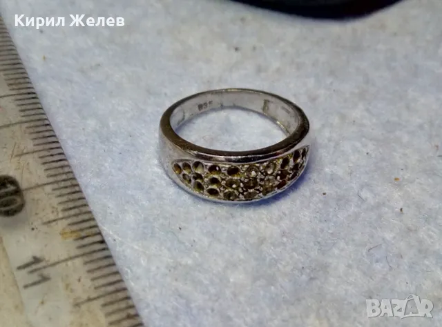 СТИЛЕН СТАР ПРЪСТЕН от БЛАГОРОДНА СТОМАНА с БЯЛА ПОЗЛАТА и ПЕЧАТ 835 НЯКОИ ЦИРКОНЧЕТА ЛИПСВАТ! 48266, снимка 5 - Пръстени - 49704318