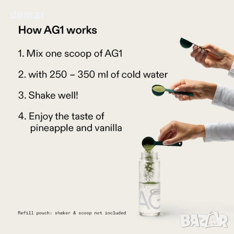 Хранителна добавка AG1 Greens на прах | Дневен прием на хранителни вещества, снимка 7 - Хранителни добавки - 51482631