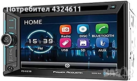 Автомобилен Мултимедиен Плеър, Power Acoustik PD-623B 2-DIN, Bluetooth и 6.2” LCD Дисплей, снимка 2 - Аксесоари и консумативи - 52901625