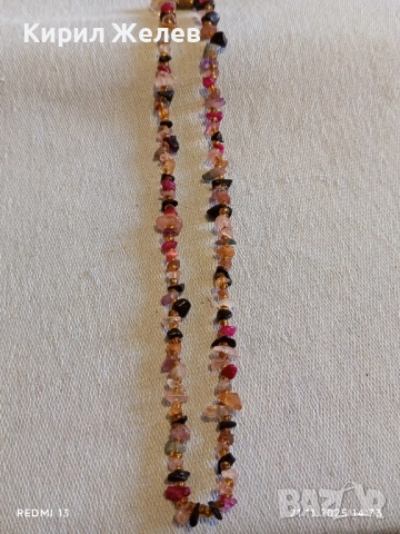 Герданче скъпоценно колие от натурални цветни камъчета ахат и мъниста 52288, снимка 6 - Колиета, медальони, синджири - 52493062