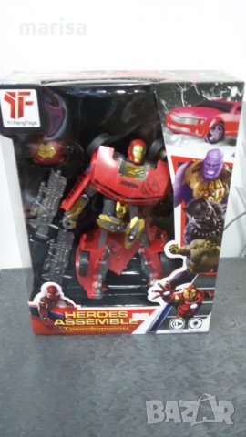 Трансформер робот, герои Avengers, звук и светлина, в кутия - 7797, снимка 3 - Фигурки - 35214966