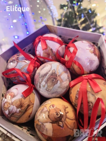 Комплект от 14 топки за елха, различни видове, снимка 5 - Други стоки за дома - 52903835