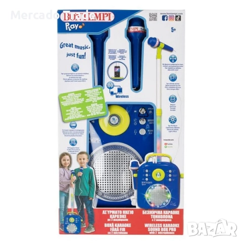Детско караоке с 2 микрофона, звук, светлини и регулируема стойка, снимка 6 - Музикални играчки - 52842751