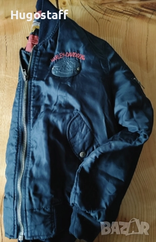 Винтидж оригинално черно бомбър яке на Harley-Davidson Owners Group (HOG)Хл, снимка 9 - Якета - 52315224
