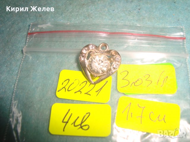 ПОСРЕБРЕНО МИНИАТЮРНО СЪРЦЕВИДНО КРИСТАЛНО СТАРО АРТ ДЕКО СТИЛ МЕДАЛЬОНЧЕ 20221, снимка 4 - Колиета, медальони, синджири - 35653852