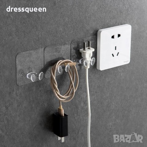 1960 Самозалепваща поставка за щепсел, прозрачна, снимка 4 - Други стоки за дома - 44126157