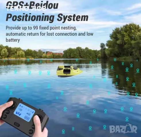 Лодка за захранка D19 с gps-100 точки, Сонар, сак за лодка, зарядно и за автомобил, 2 чифта перки , снимка 13 - Стръв и захранки - 46712982