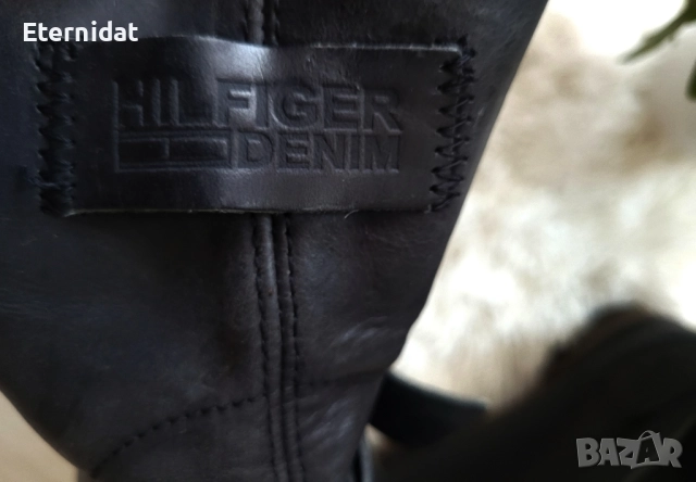 Черни боти ЕСТЕСТВЕНА кожа TOMMY HILFIGER , снимка 5 - Дамски боти - 51807809