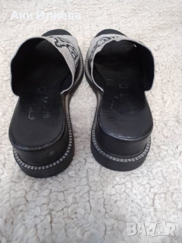 Дамски сребърни чехли естествена кожа, снимка 5 - Чехли - 36834665