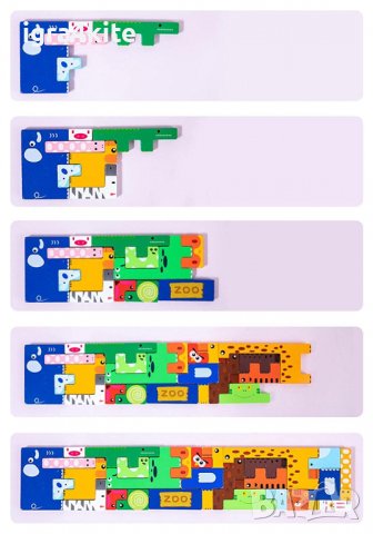 интерактивна дървена игра с магнитен риболов тетрис с животни, снимка 6 - Образователни игри - 38774025