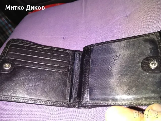 Марков портфейл Lasocki естествена кожа 120х90мм, снимка 7 - Портфейли, портмонета - 48346996